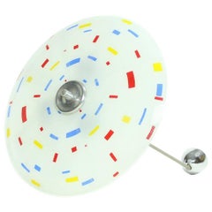Colorful Ceiling Glass Plate Light by Napako, Czechoslovakia, 1960s