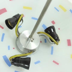 Colorful Ceiling Glass Plate Light by Napako, Czechoslovakia, 1960s