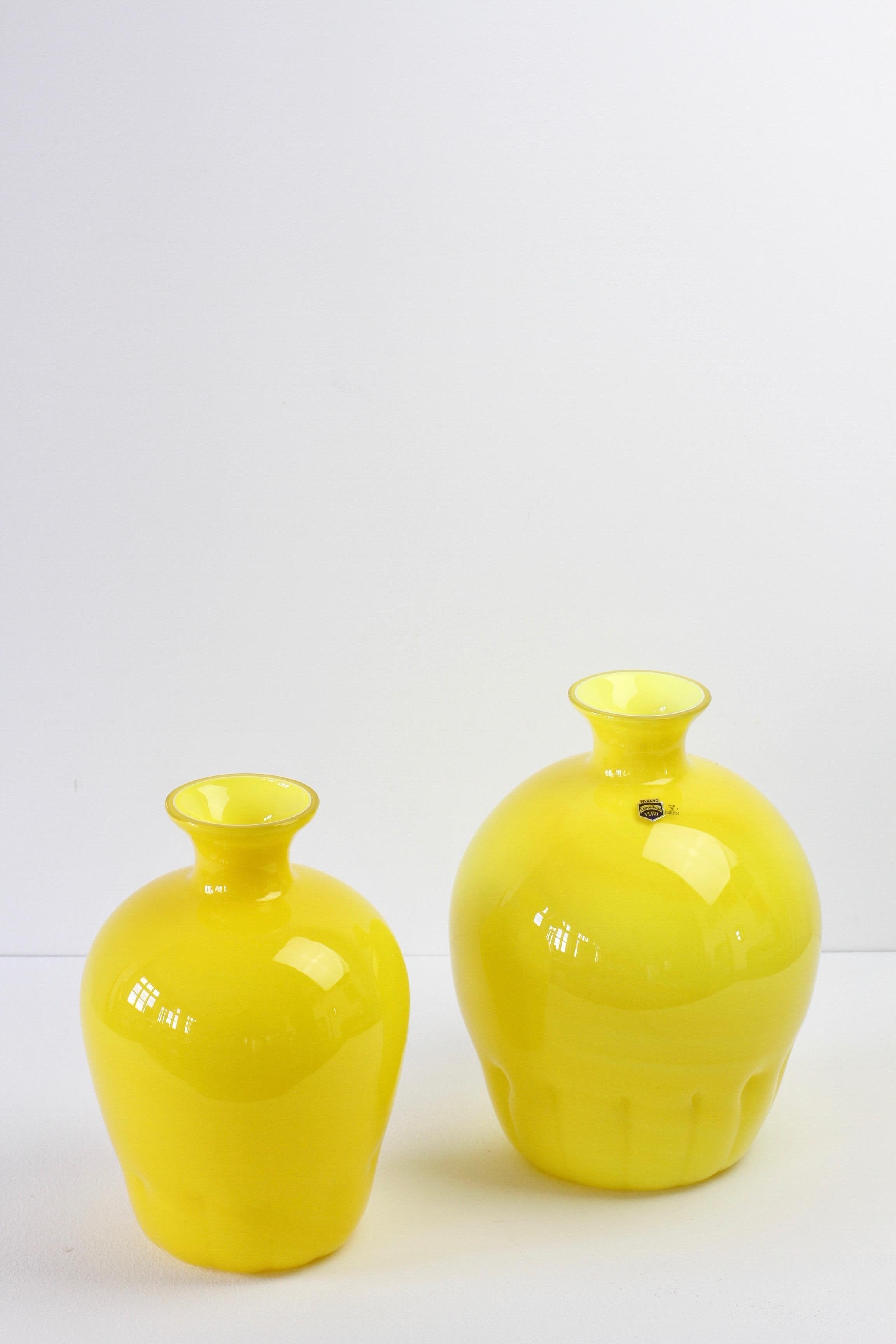 murano yellow glass vase