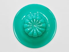 Colorful Cenedese Turquoise Green Vintage Italian Murano Glass Bowl or Dish