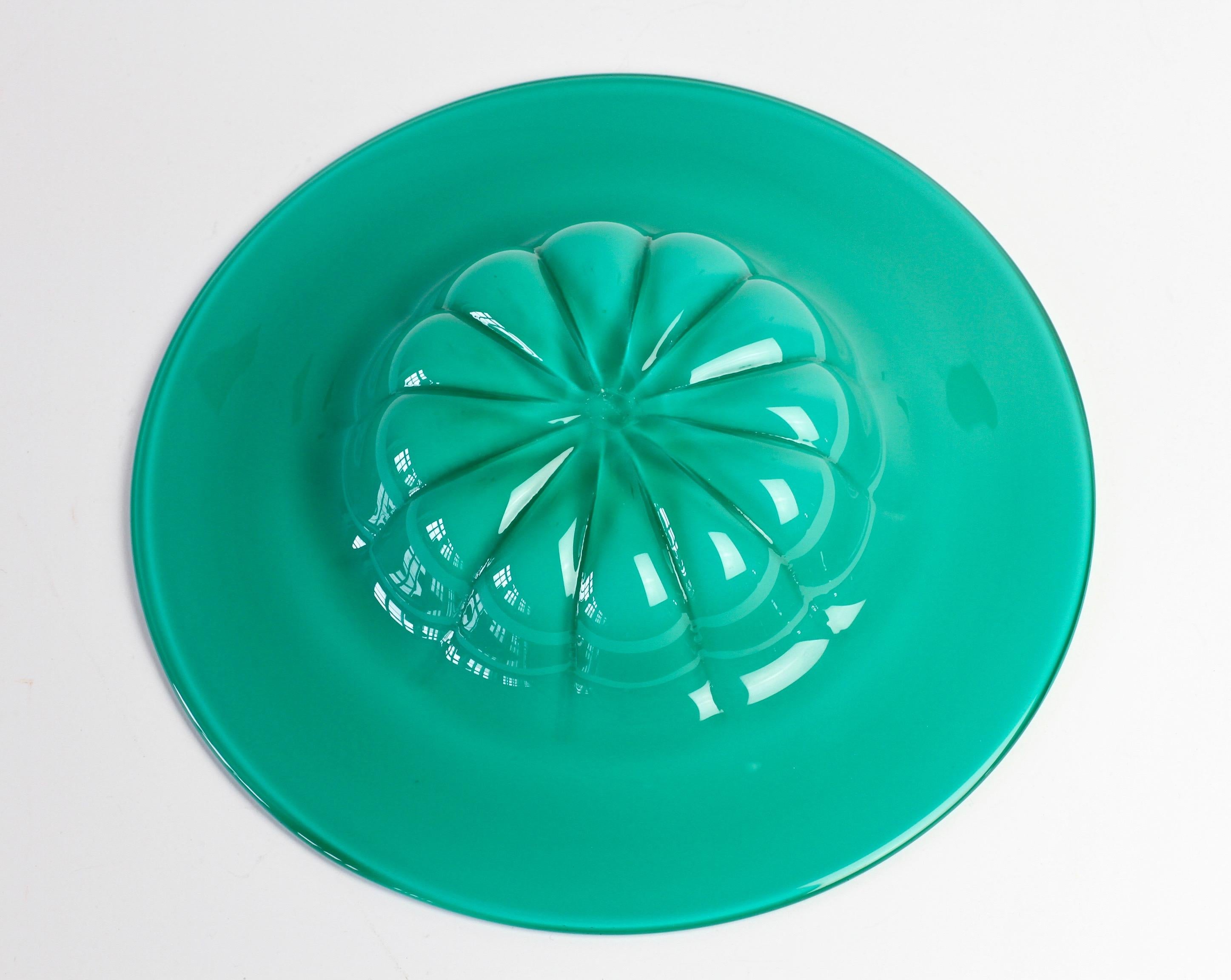 Bunte türkis-grüne Vintage-Schale oder Schale aus italienischem Muranoglas von Cenedese im Angebot 2