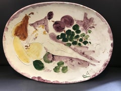 Colorful Ceramic Charger by  Marcel Vertès