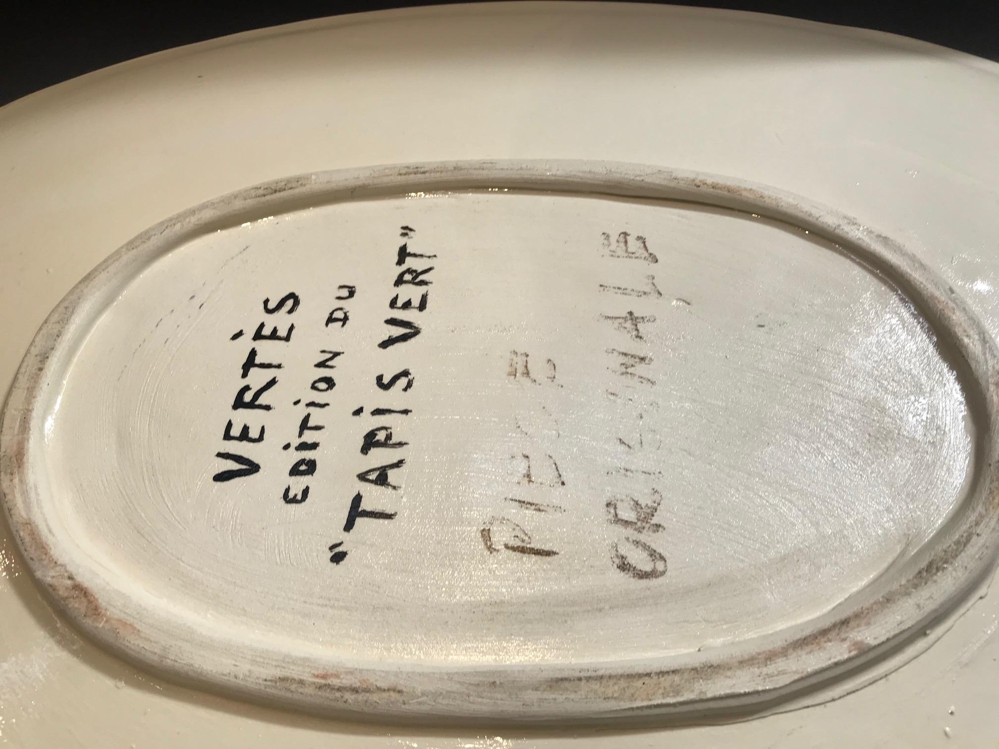 Buntes Keramik-Ladegerät von  Marcel Vertès (Mitte des 20. Jahrhunderts) im Angebot