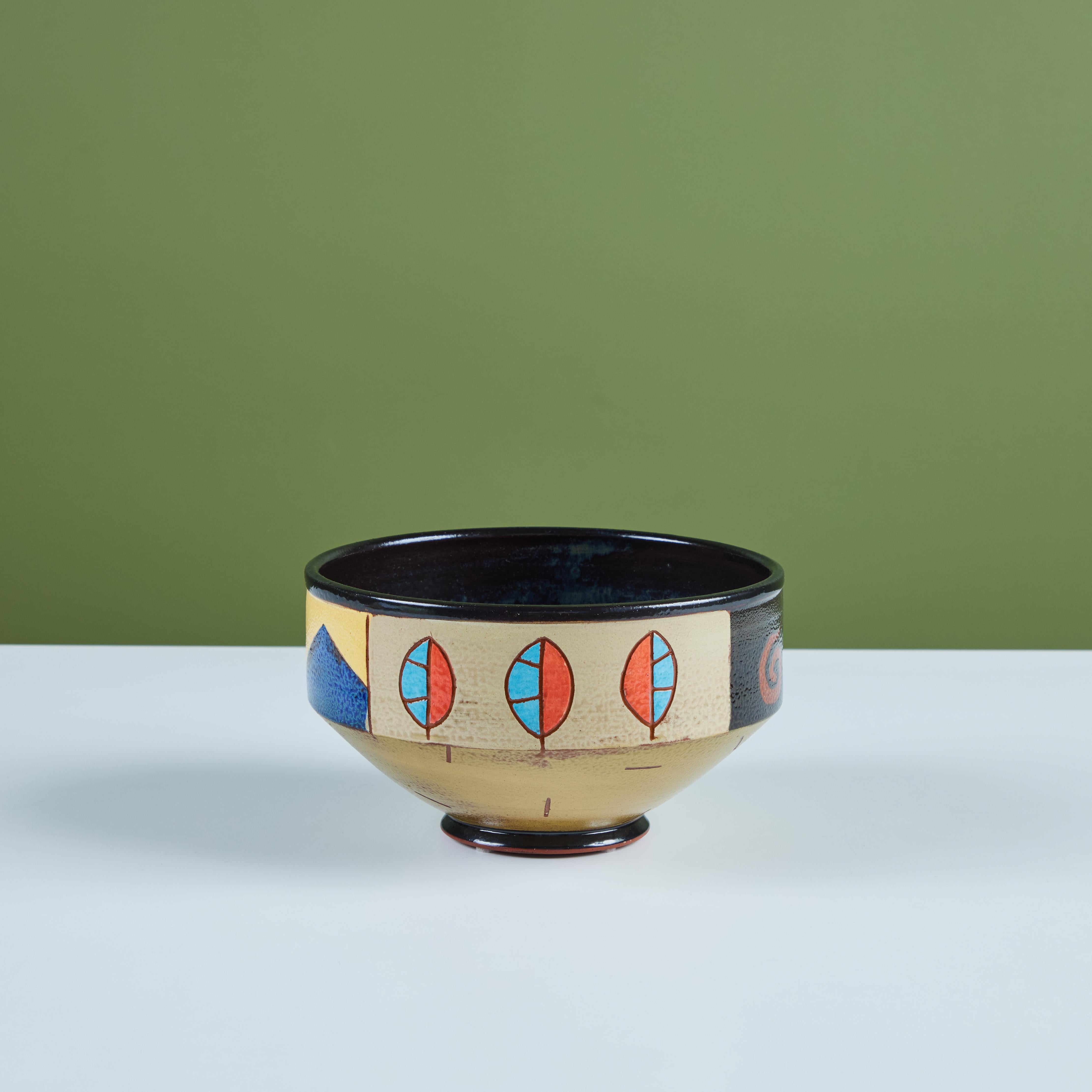 20th Century Colorful Ceramic Glazed Bowl