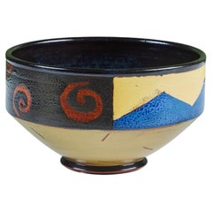 Vintage Colorful Ceramic Glazed Bowl