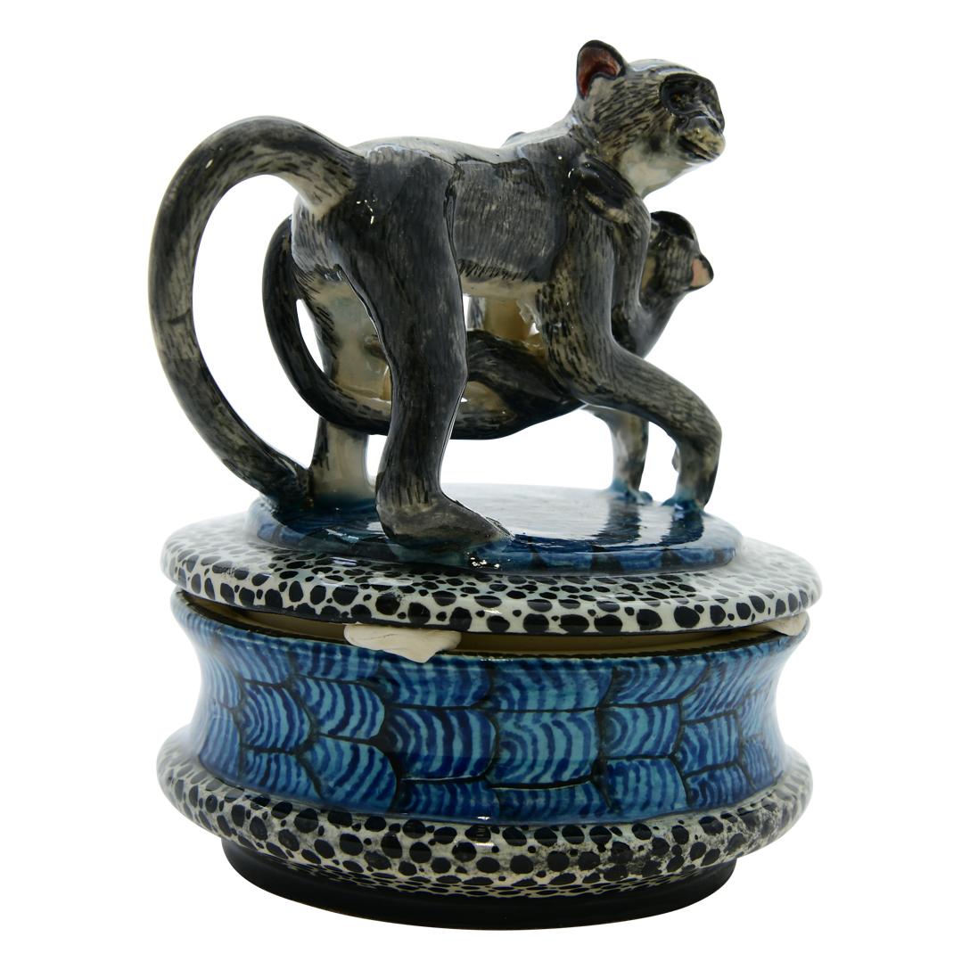 Introducing the exquisite Monkey Jewelry Box by Senzo Duma Ceramics, a stunning fusion of African artistry and functionality, meticulously hand-painted and hand-sculpted in South Africa.

Crafted with care and precision by Senzo Duma Ceramics in