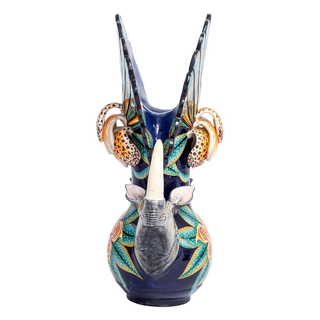 Introducing the captivating Rhino Vase by Love Art Ceramic, a stunning tribute to African wildlife and craftsmanship.

Designed by Love Art Ceramic studio in South Africa in 2023, this vase is a true work of art. It features two intricately sculpted