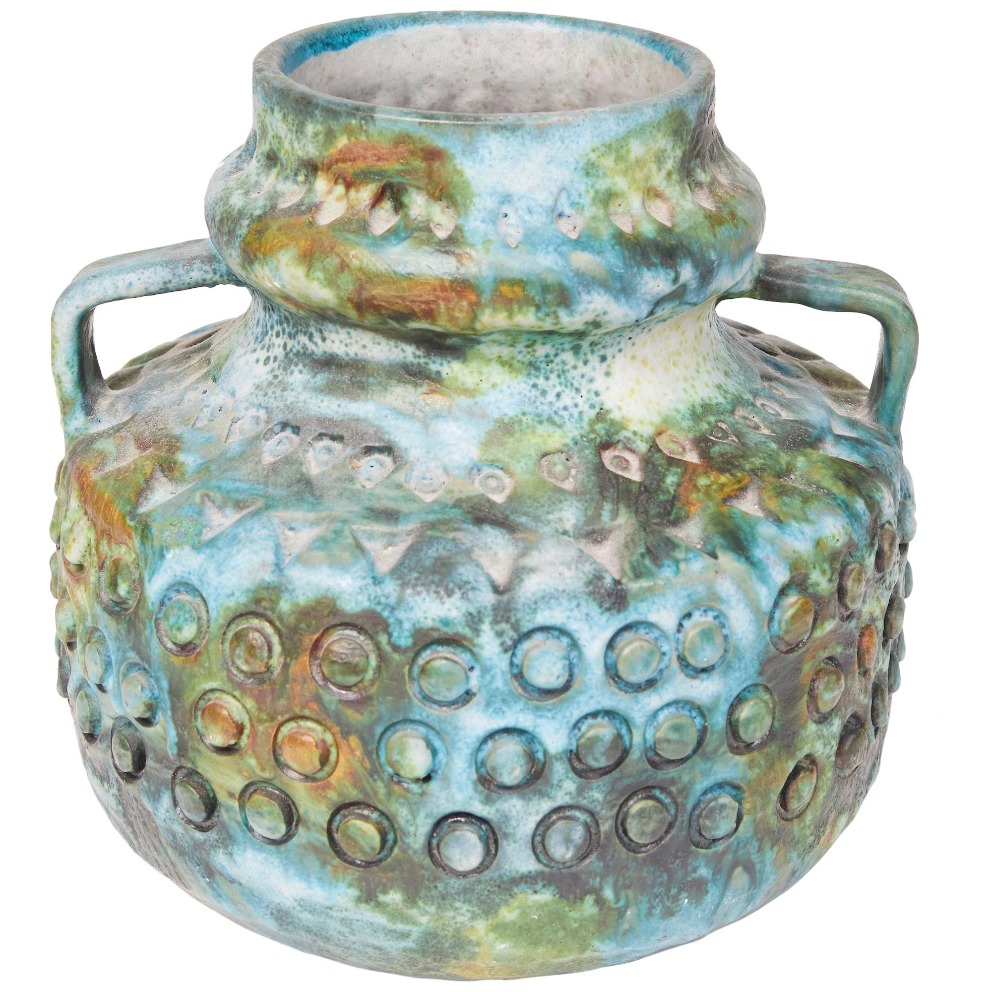 Colorful Ceramic "Sea Garden" Vase by Alvino Bagni for Raymor
