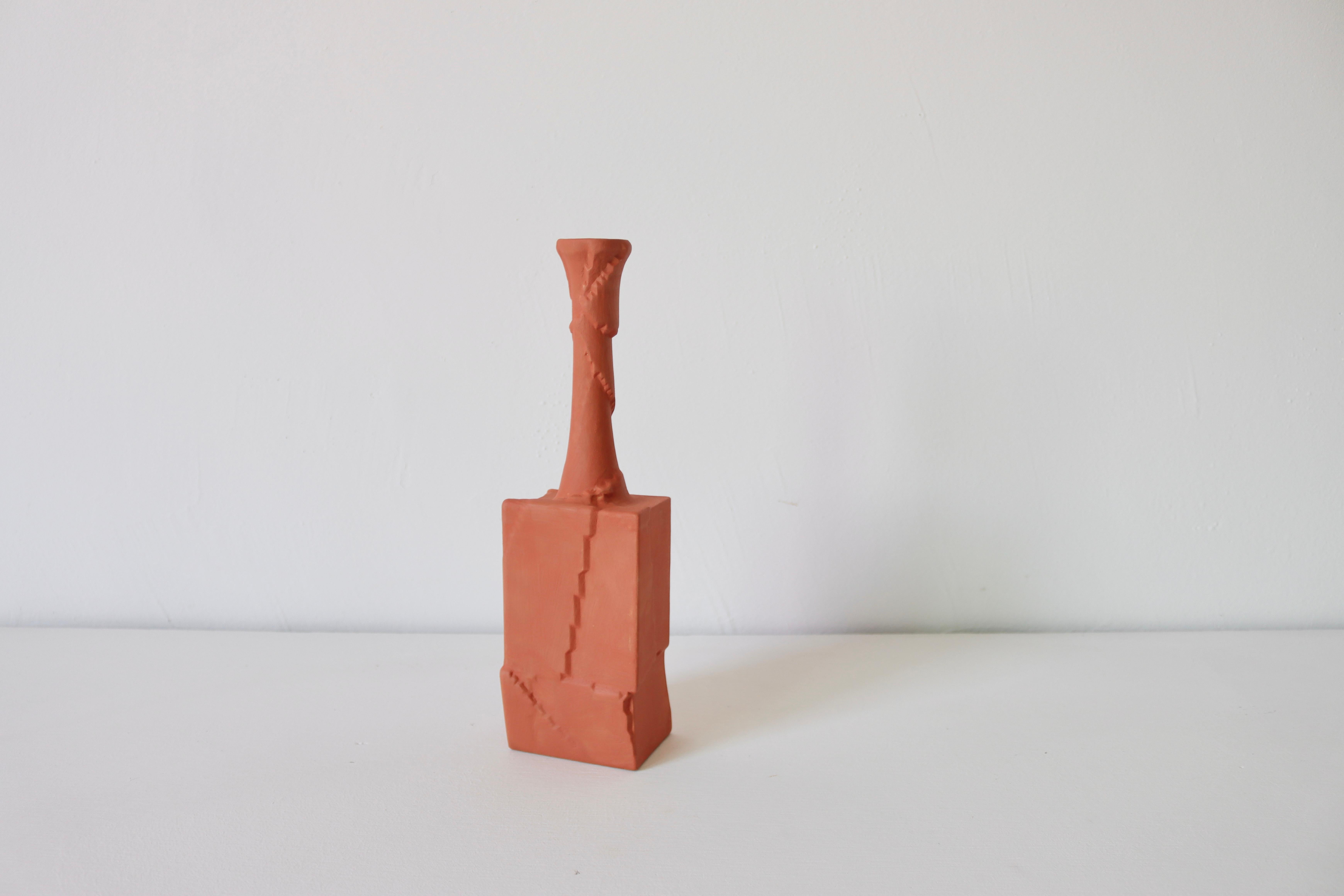 Chinois Ensemble de vases colorés (six de 5 pièces)  Fabriqué à la main, texture peignée, minimalisme en vente