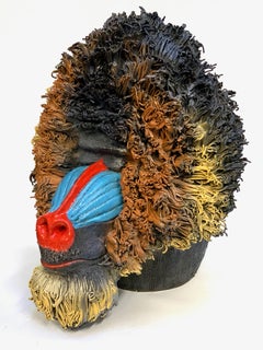 Colorful Chimpanzee, Ceramic Centerpiece, Handmade Design in Italy, 2021