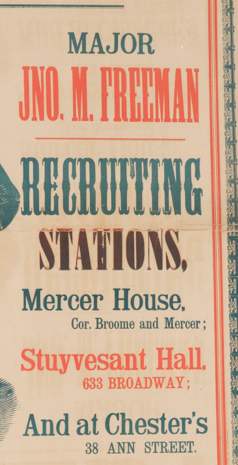 Mid-19th Century Colorful Civil War Recruitment Broadside for the 