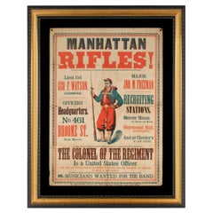 Colorful Civil War Recruitment Broadside for the "Manhattan Rifles"