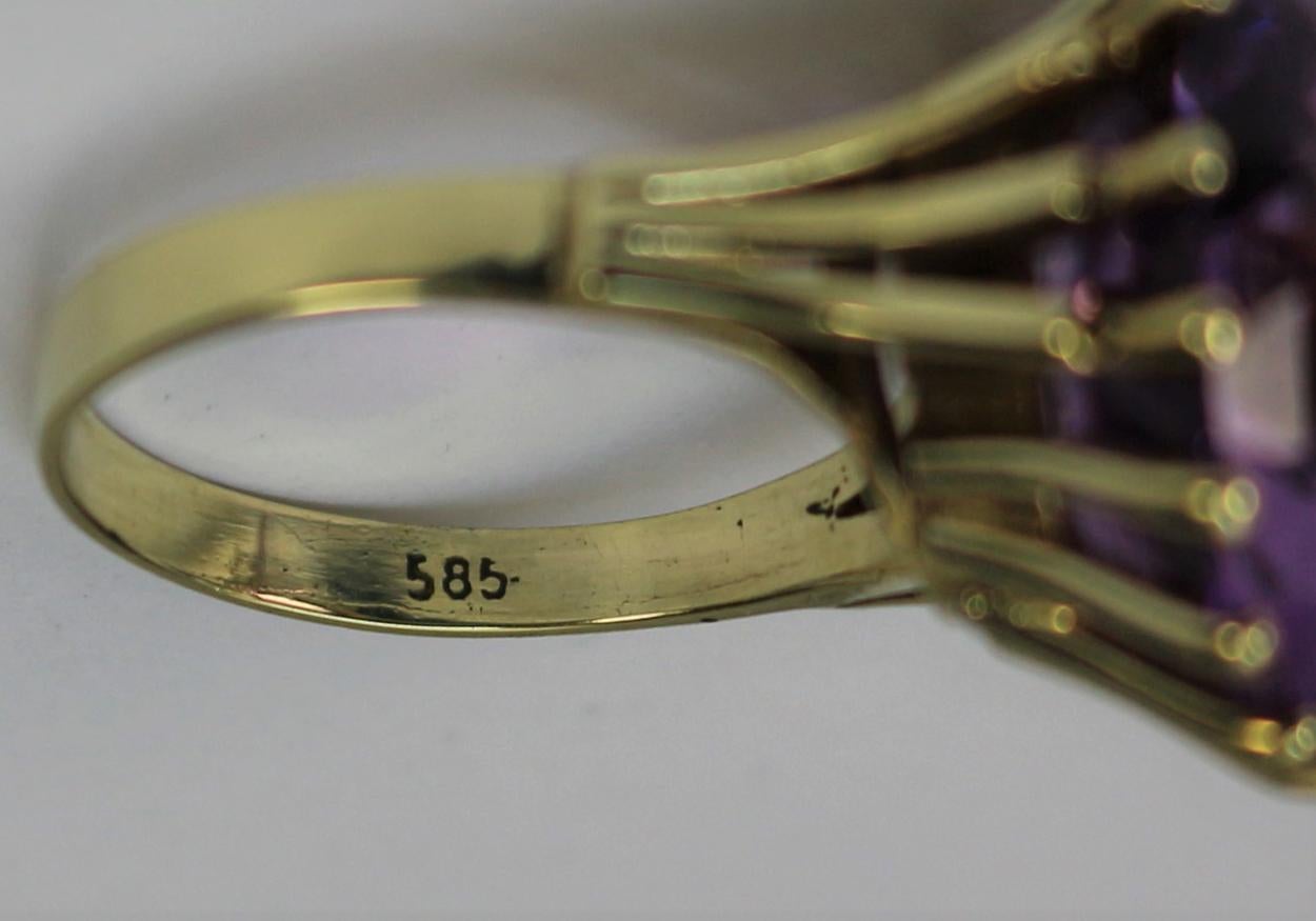 Bunte Cocktail-Ring 585 Gold Amethyst im Angebot 5