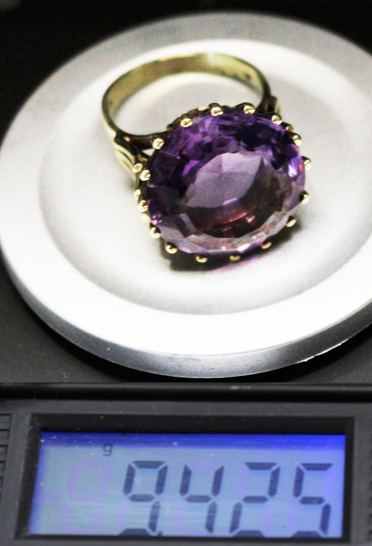 Bunte Cocktail-Ring 585 Gold Amethyst im Angebot 6