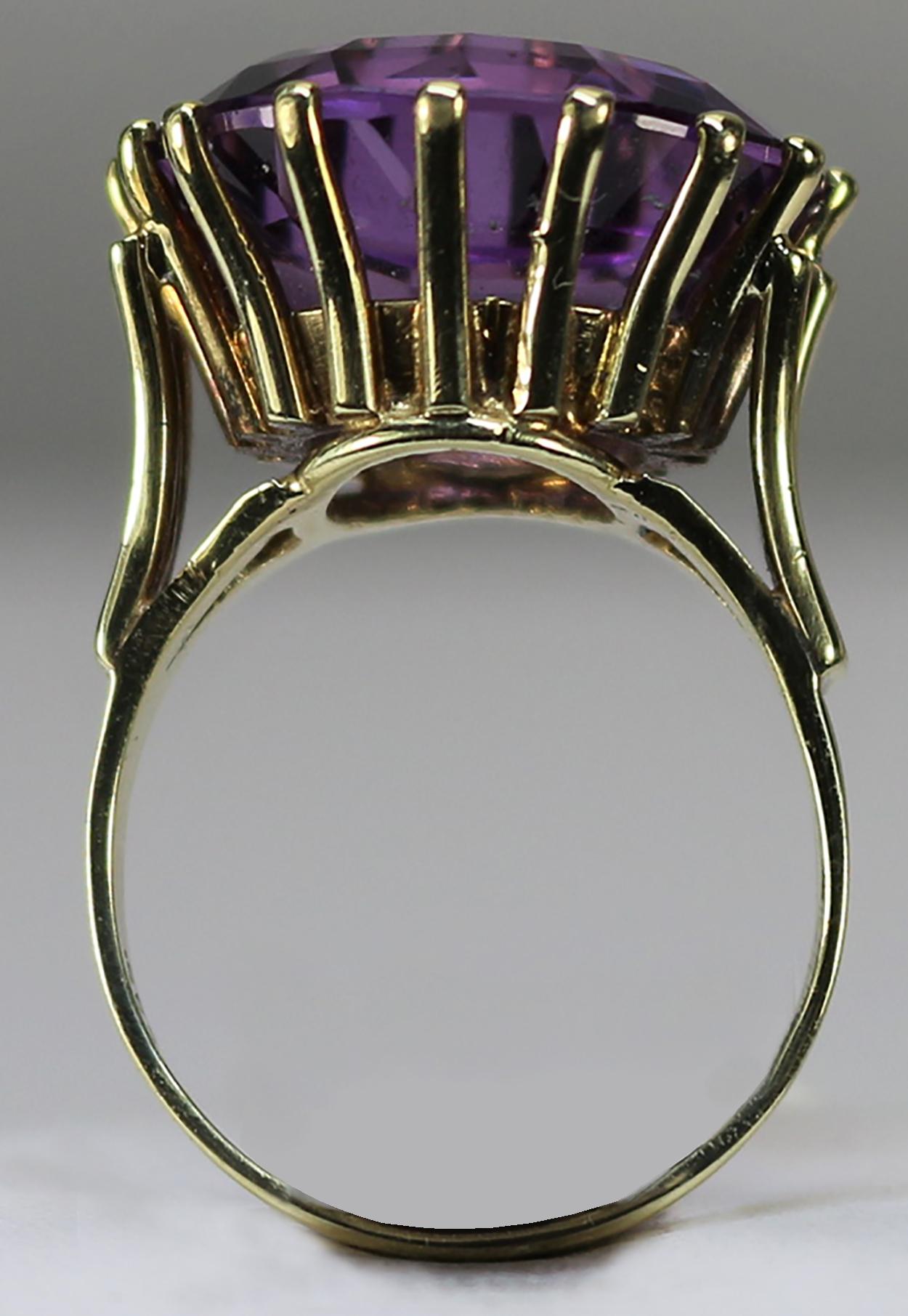 Bunte Cocktail-Ring 585 Gold Amethyst (Retro) im Angebot