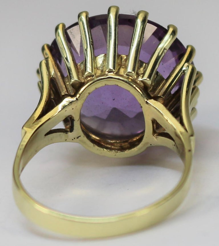 Colorful Cocktail Ring 585 Gold Amethyst For Sale at 1stDibs