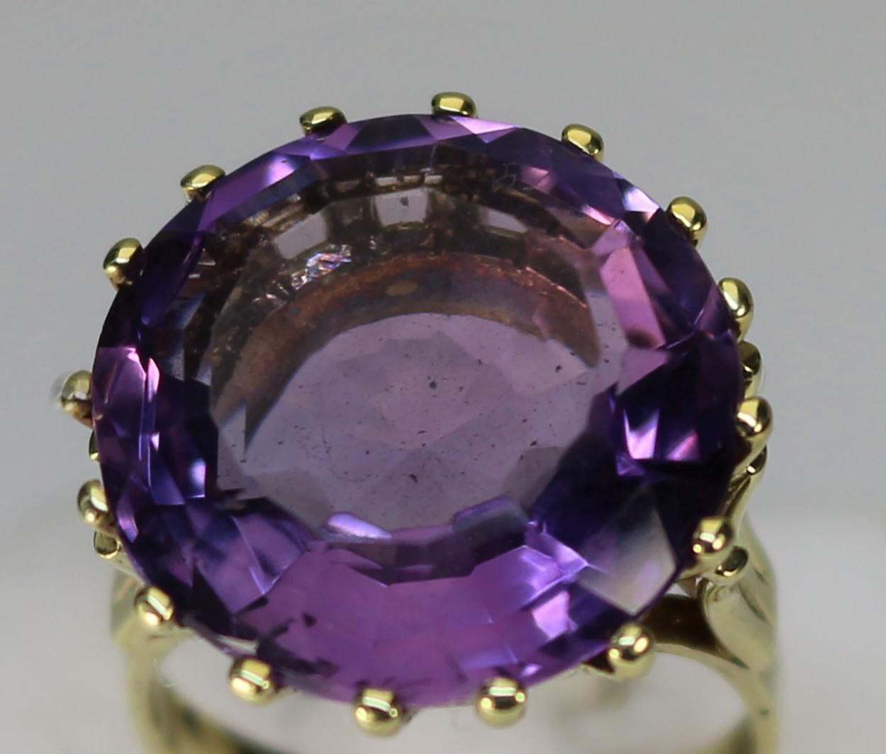 Bunte Cocktail-Ring 585 Gold Amethyst Damen im Angebot