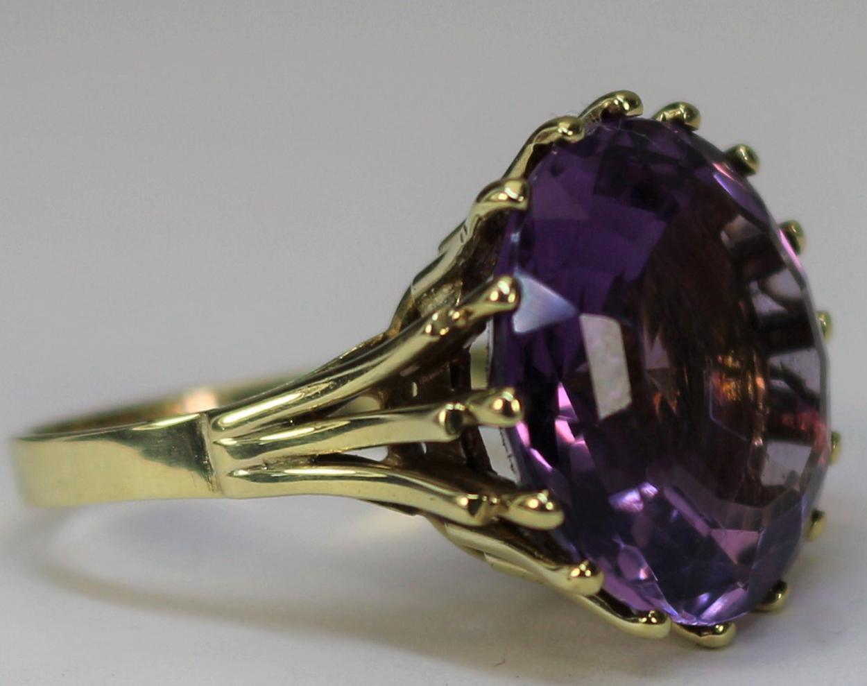 Bunte Cocktail-Ring 585 Gold Amethyst im Angebot 2