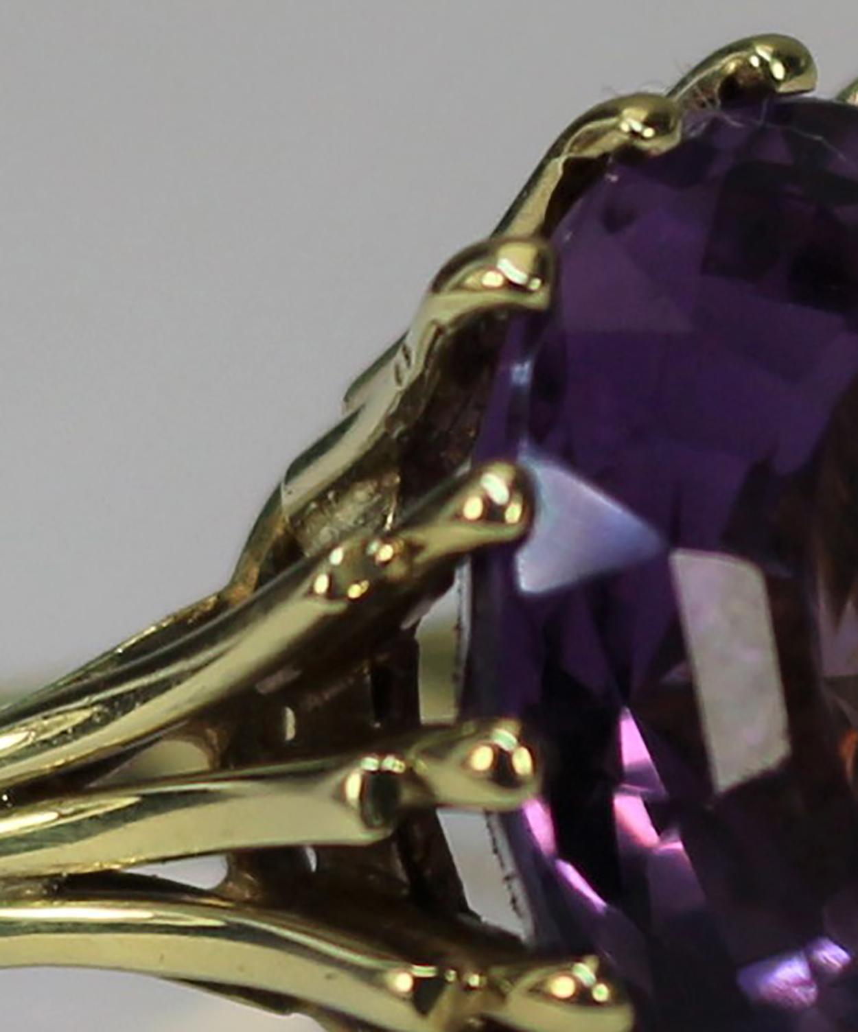 Bunte Cocktail-Ring 585 Gold Amethyst im Angebot 3