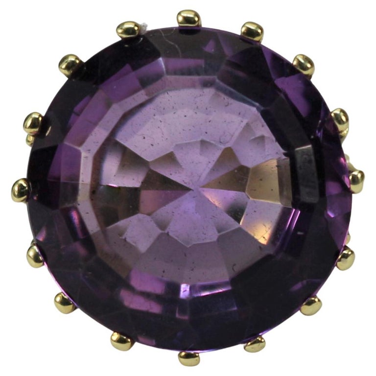 Colorful Cocktail Ring 585 Gold Amethyst For Sale at 1stDibs