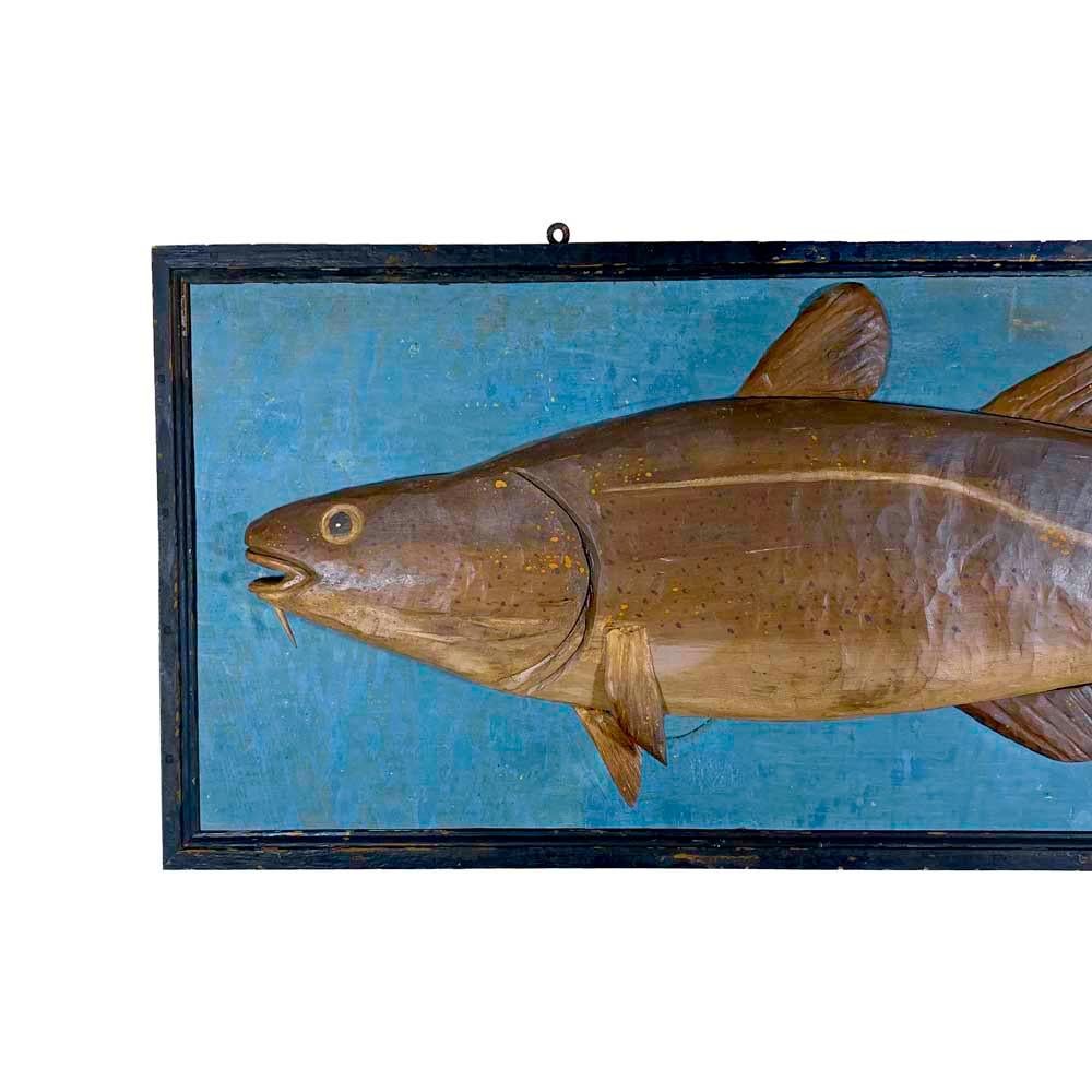 Folk Art Colorful Codfish Plaque