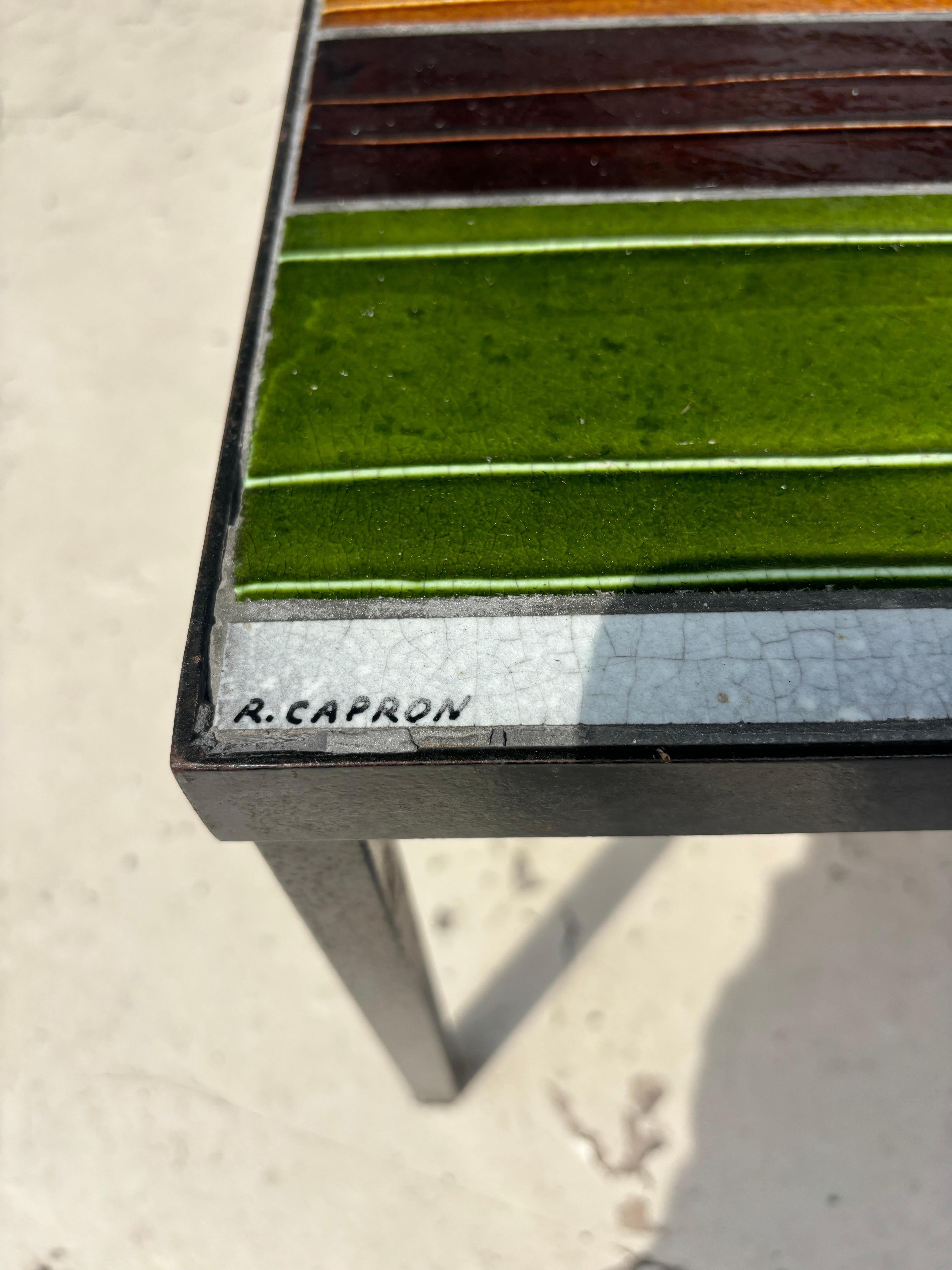Mesa de centro colorida de Roger Capron en venta 4