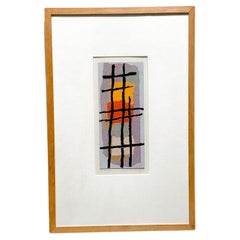 Collage coloré André Van Der Vossen, abstrait, années 1950