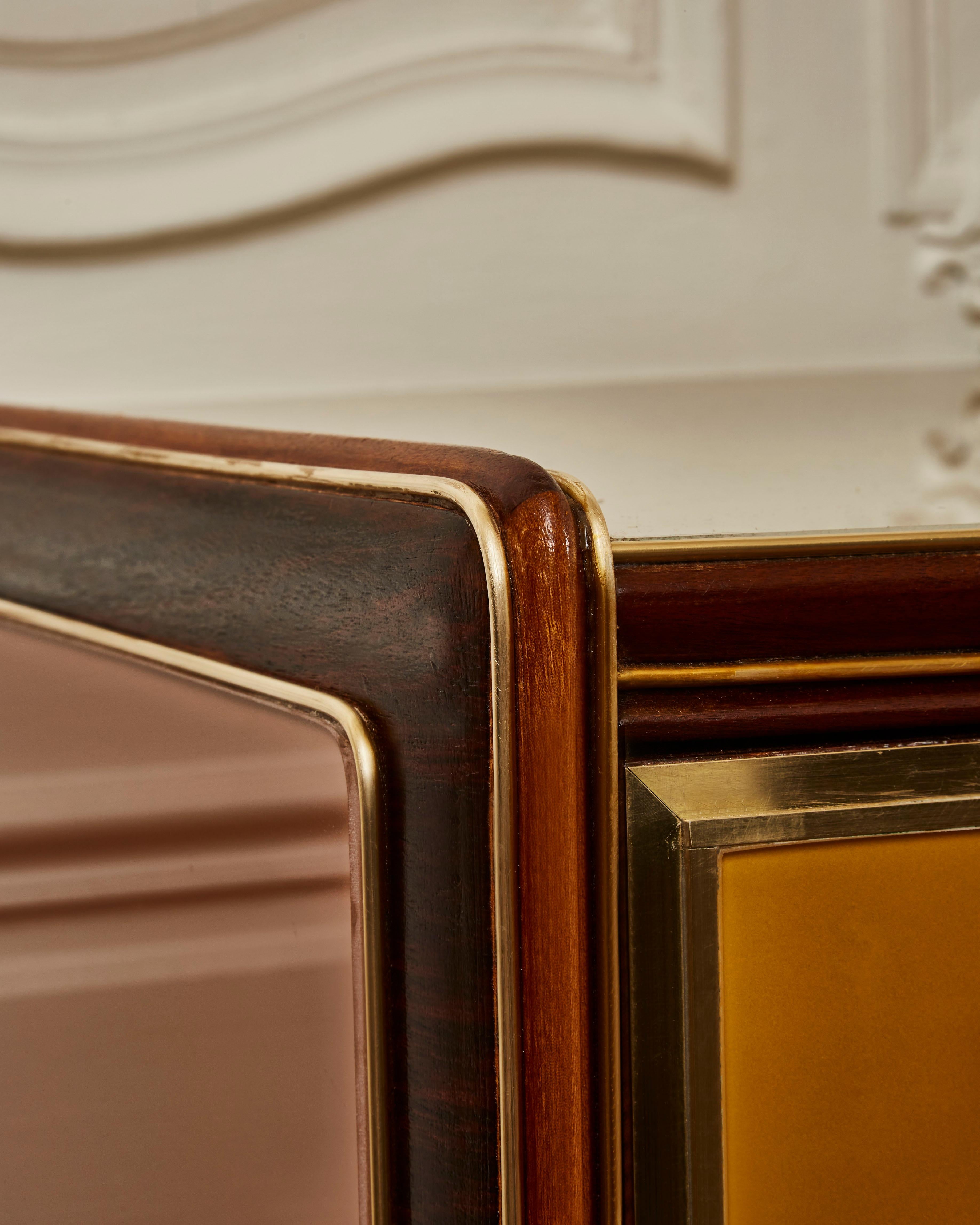 Colorful Commode in Mirror, 1970s at 1stDibs