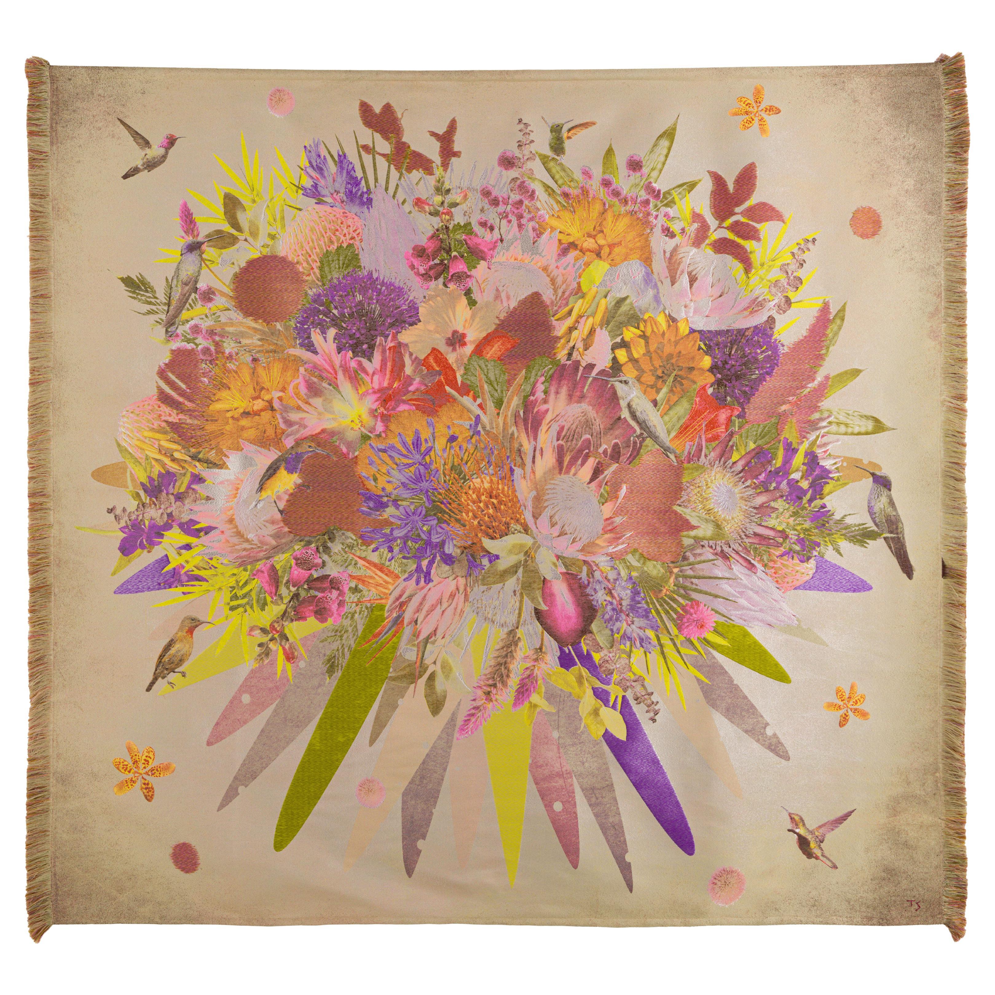 Bunter zeitgenössischer Wandteppich, Jacquard gewebt, Tjitske Storm