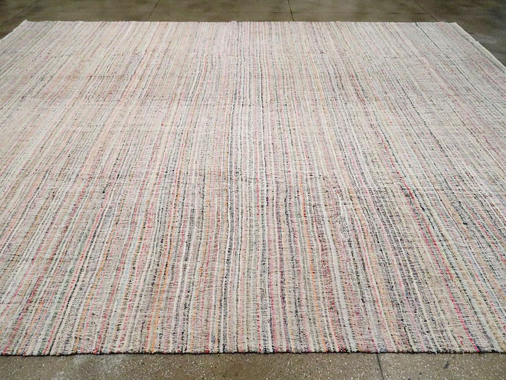 Colorful Contemporary Handmade Turkish Flat-Weave Kilim Large Room Size Carpet For Sale 1