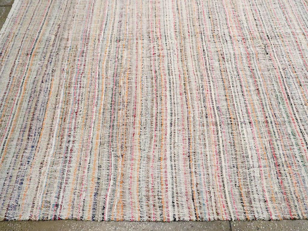Colorful Contemporary Handmade Turkish Flat-Weave Kilim Large Room Size Carpet For Sale 2