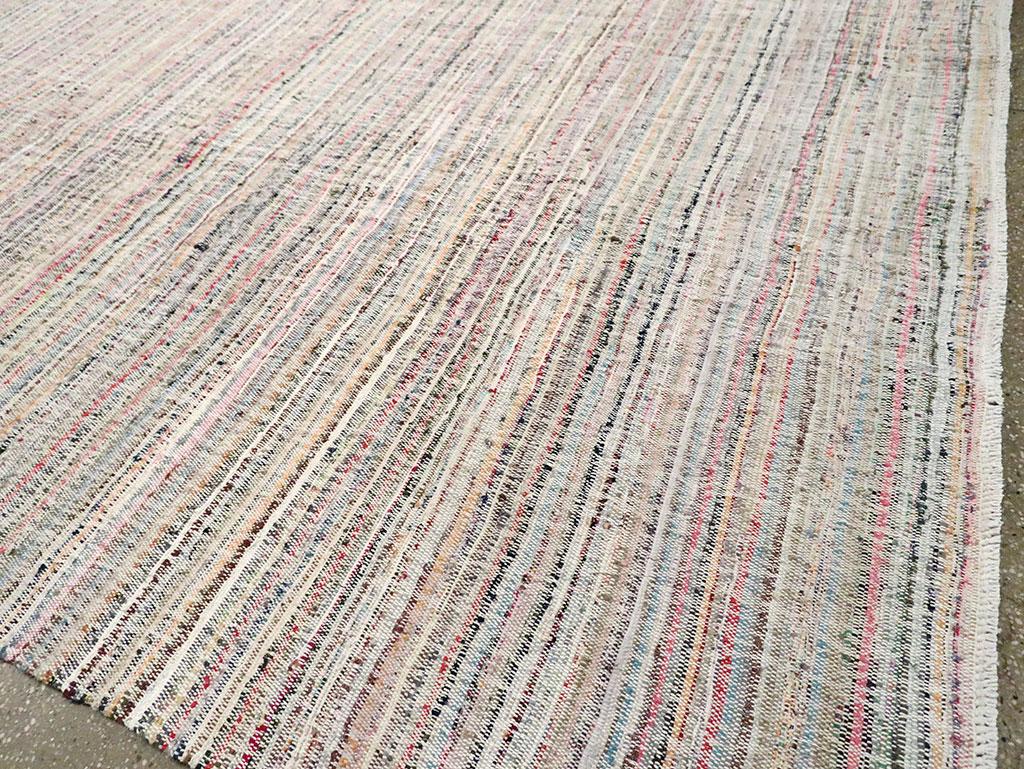 Colorful Contemporary Handmade Turkish Flat-Weave Kilim Large Room Size Carpet For Sale 3