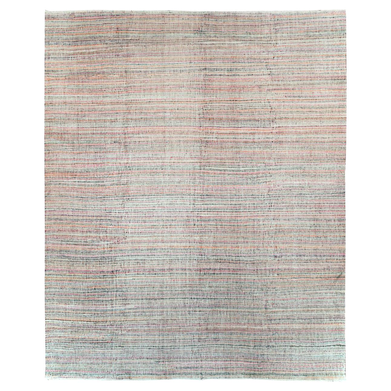 Colorful Contemporary Handmade Turkish Flat-Weave Kilim Large Room Size Carpet For Sale