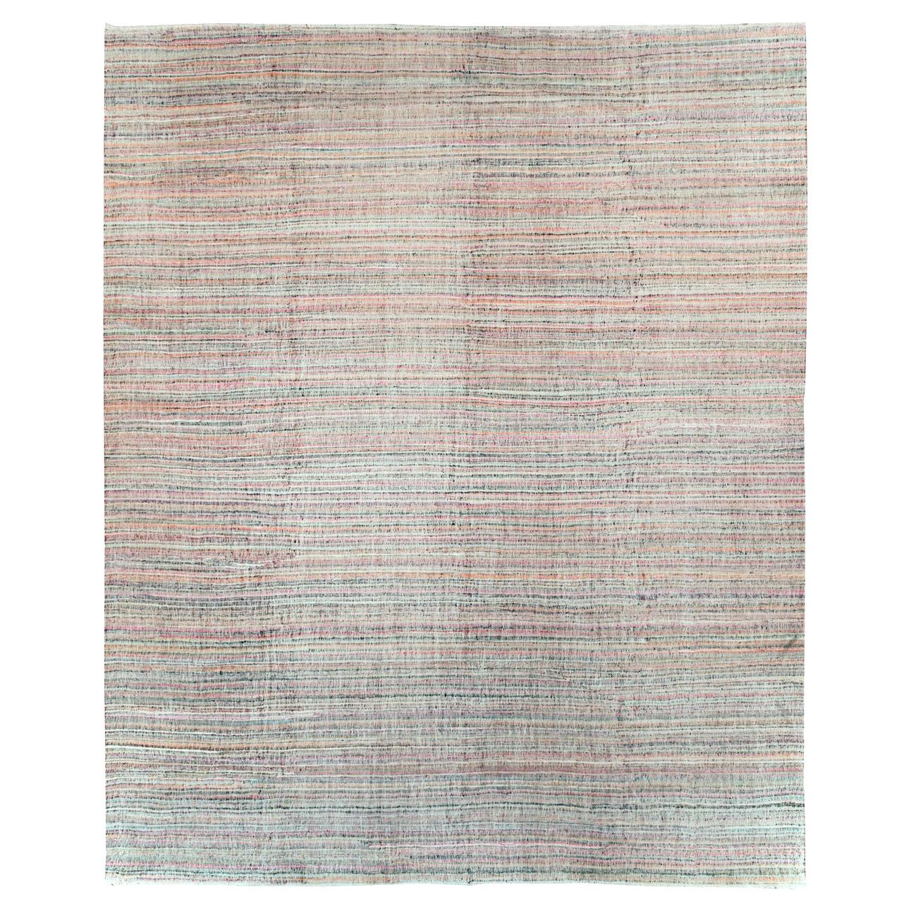 Colorful Contemporary Handmade Turkish Flat-Weave Kilim Large Room Size Carpet