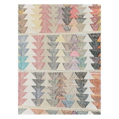Colorful Contemporary Handmade Turkish Flat-Weave Kilim Room Size Carpet