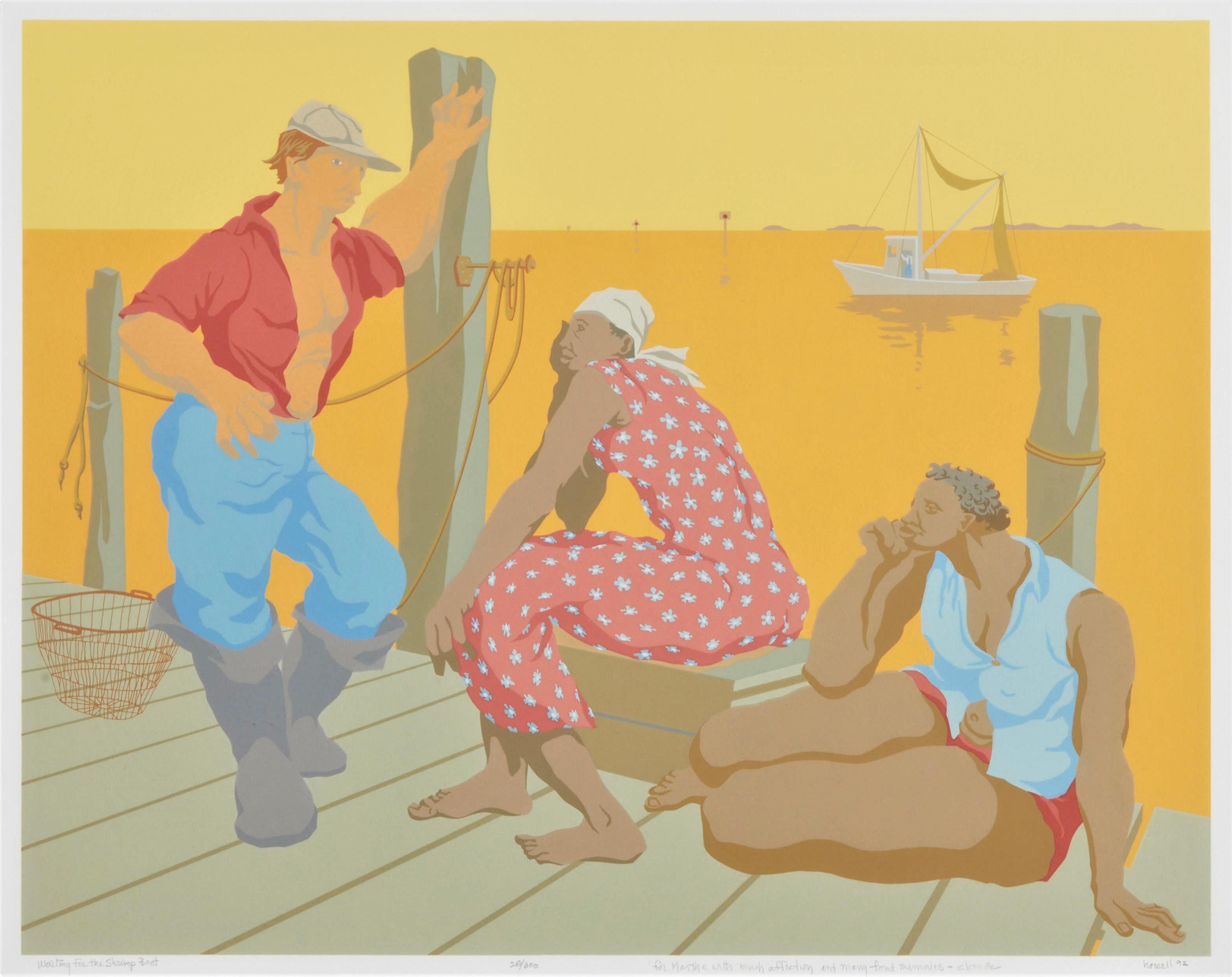 Colorata stampa d'arte decorativa da parete moderna e contemporanea con cornice American Beach NC in vendita 1