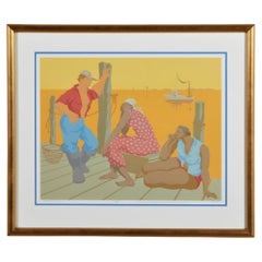 Colorful Contemporary Modern Decorative Wall Art Print Framed American Beach NC