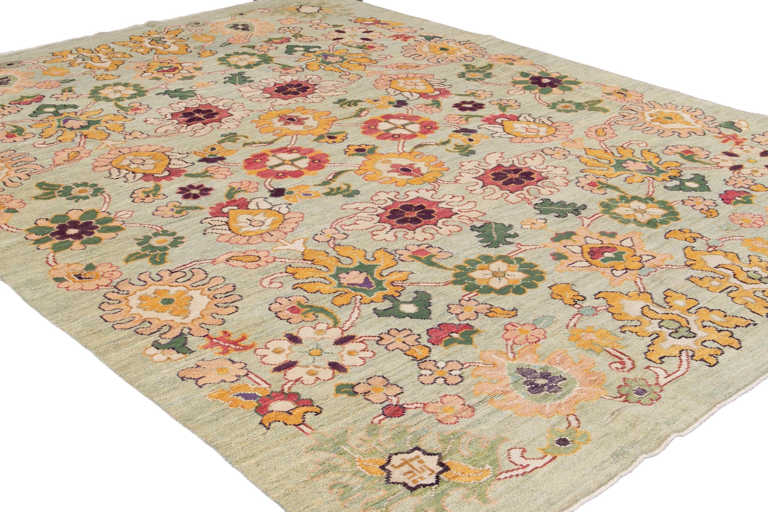 Colorful Contemporary Oushak Handmade Wool Rug 4