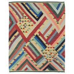 Kilim turc contemporain coloré à tissage plat Tapis de chambre