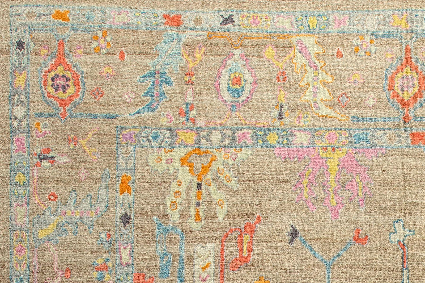 Colorful Contemporary Turkish Oushak Recreation Rug In New Condition In New York, NY