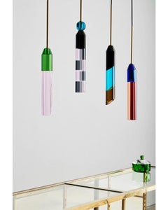 Bunte Kristall-Pendelleuchten, handgefertigtes zeitgenössisches Kristall