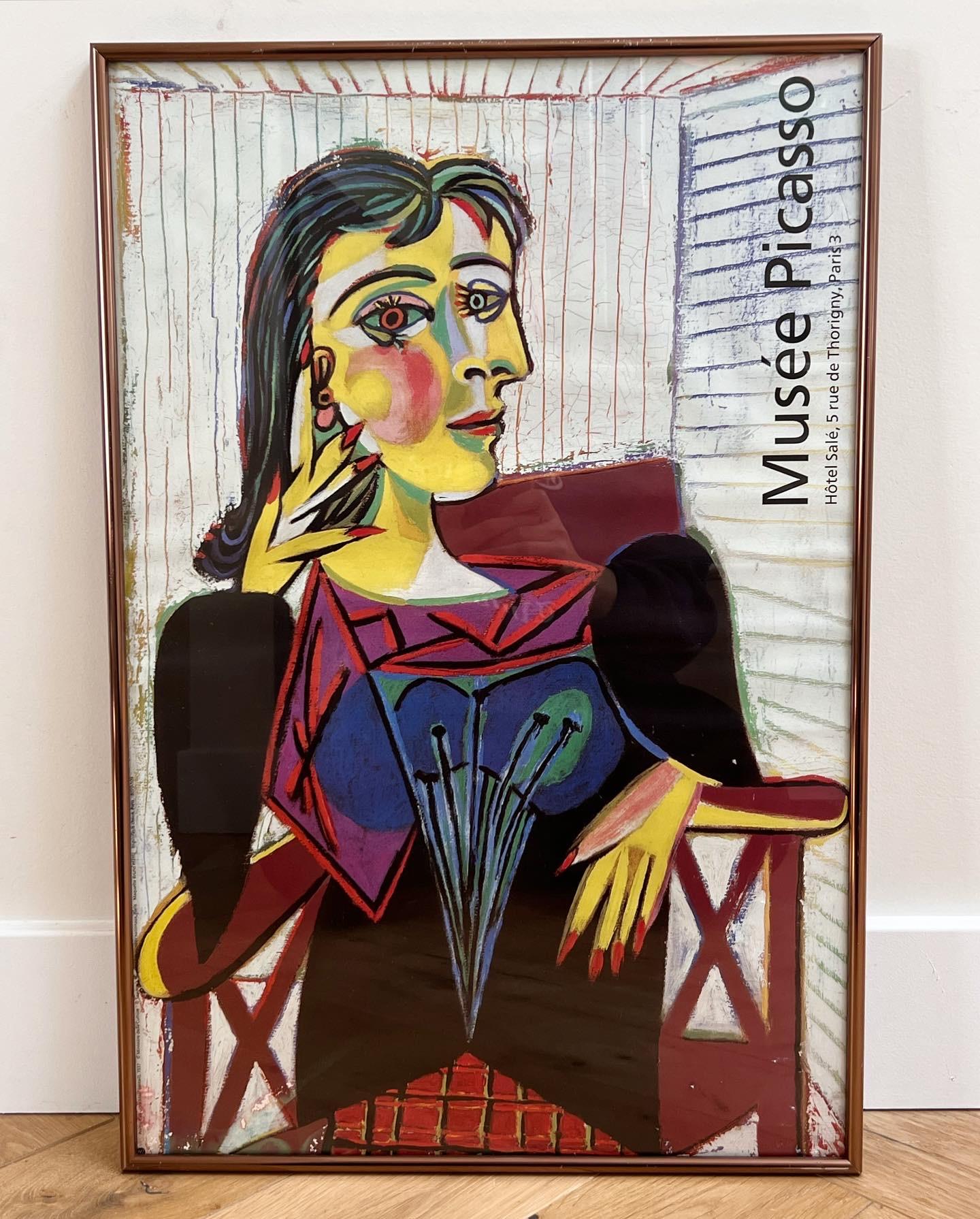 Colorful Cubist Vintage Picasso Poster from Musée Picasso, 20th Century In Good Condition In View Park, CA