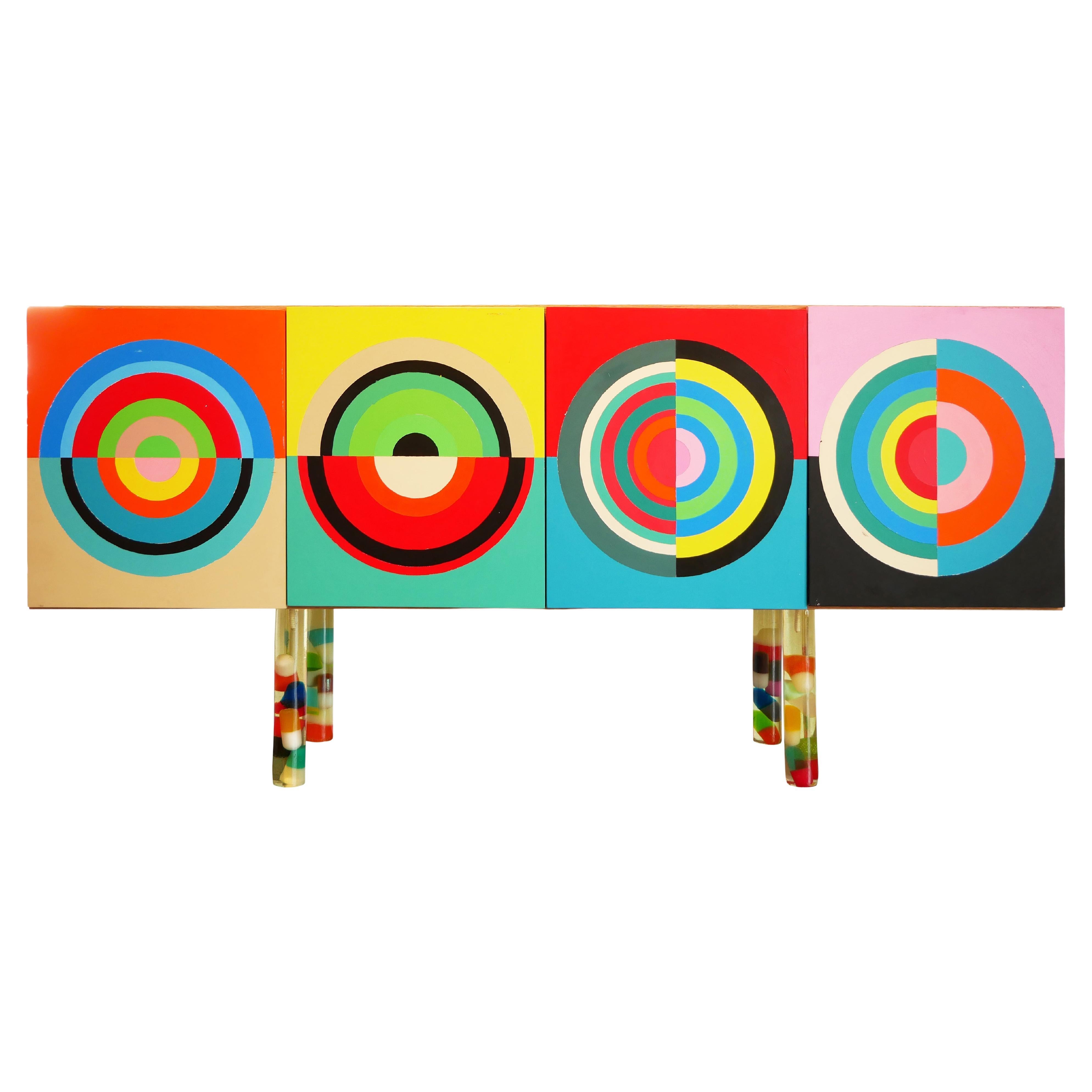 Colorful Custom Target Abstract Contemporary Sideboard