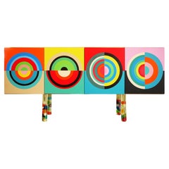 Colorful Custom Target Abstract Contemporary Sideboard