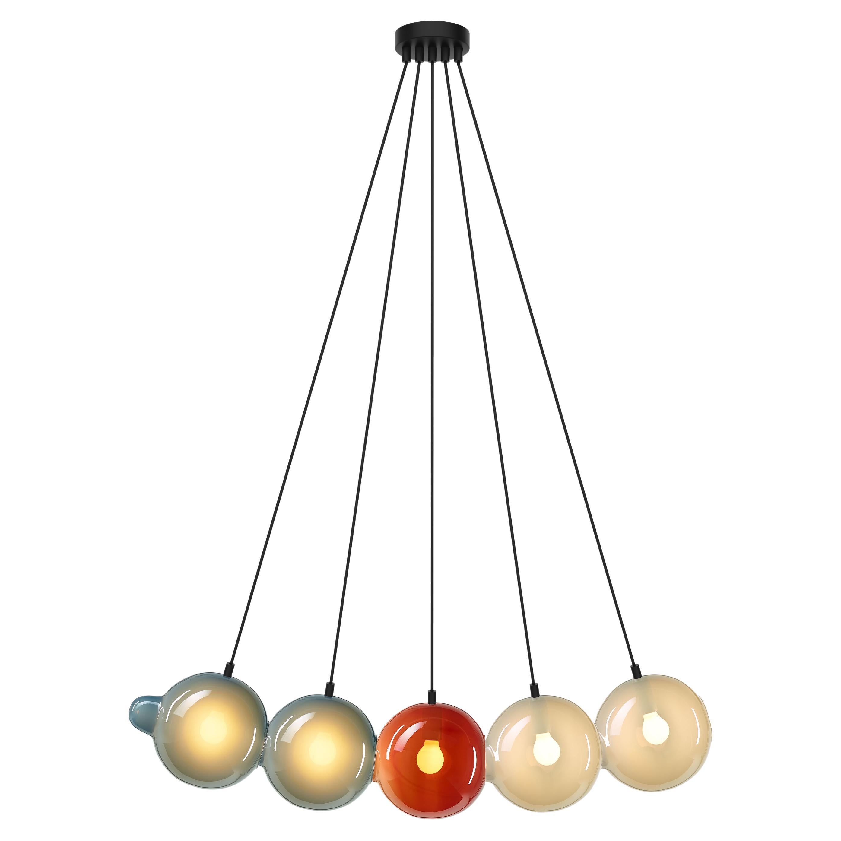 Colorful Czech Crystal Pendulum Chandelier (US version) For Sale