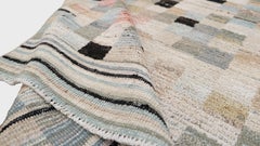Colorful Deco Checkered Wool Rug 9'X11'10''