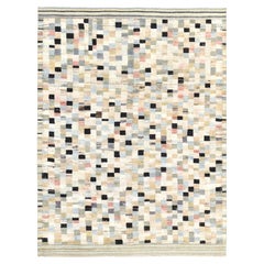 Colorful Deco Checkered Wool Rug 9'X11'10''