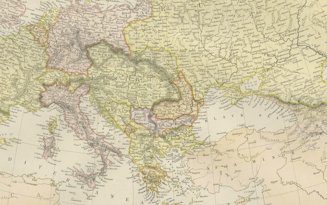 Die antike Europakarte aus 