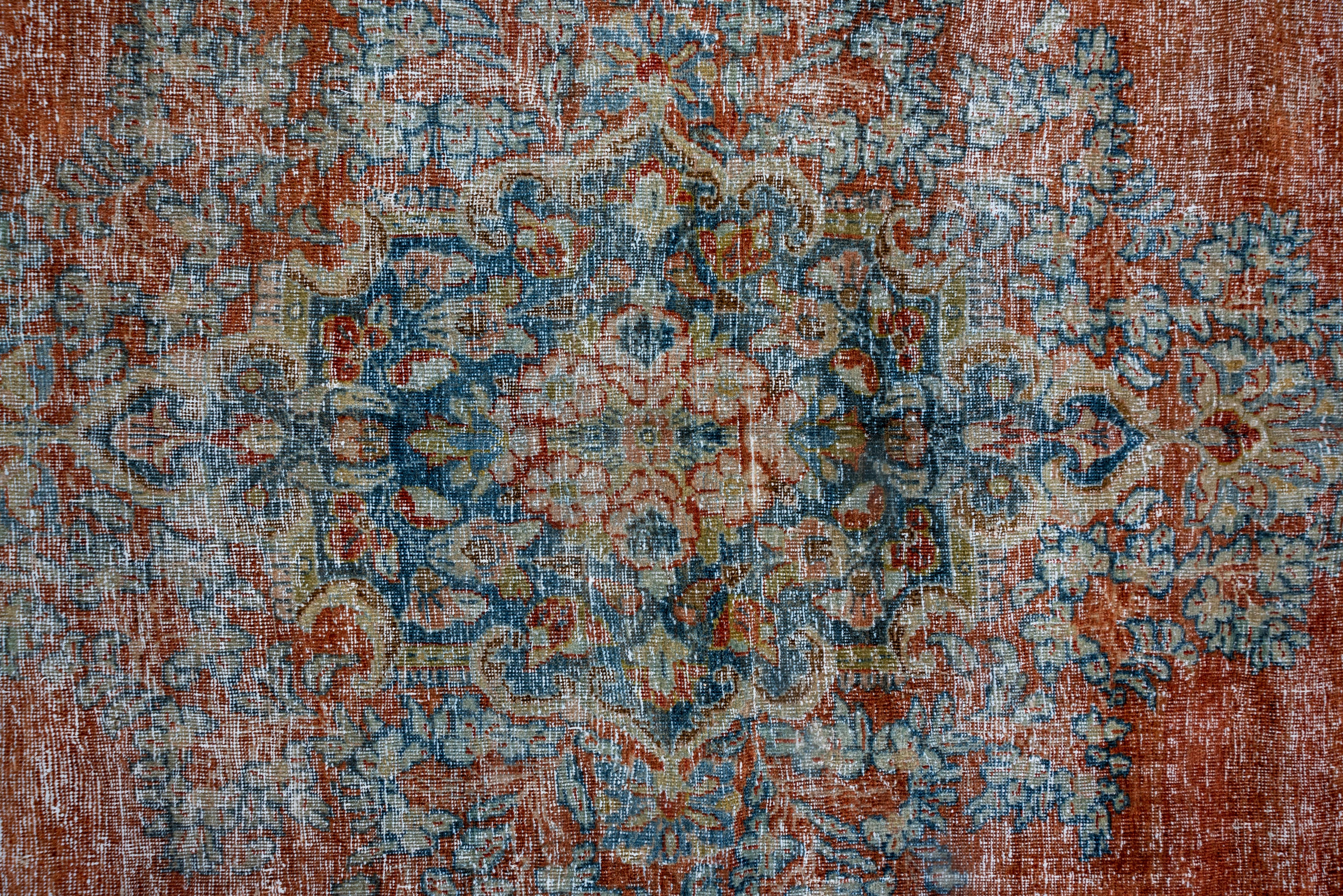 Tribal Colorful Distressed Mahal Carpet For Sale