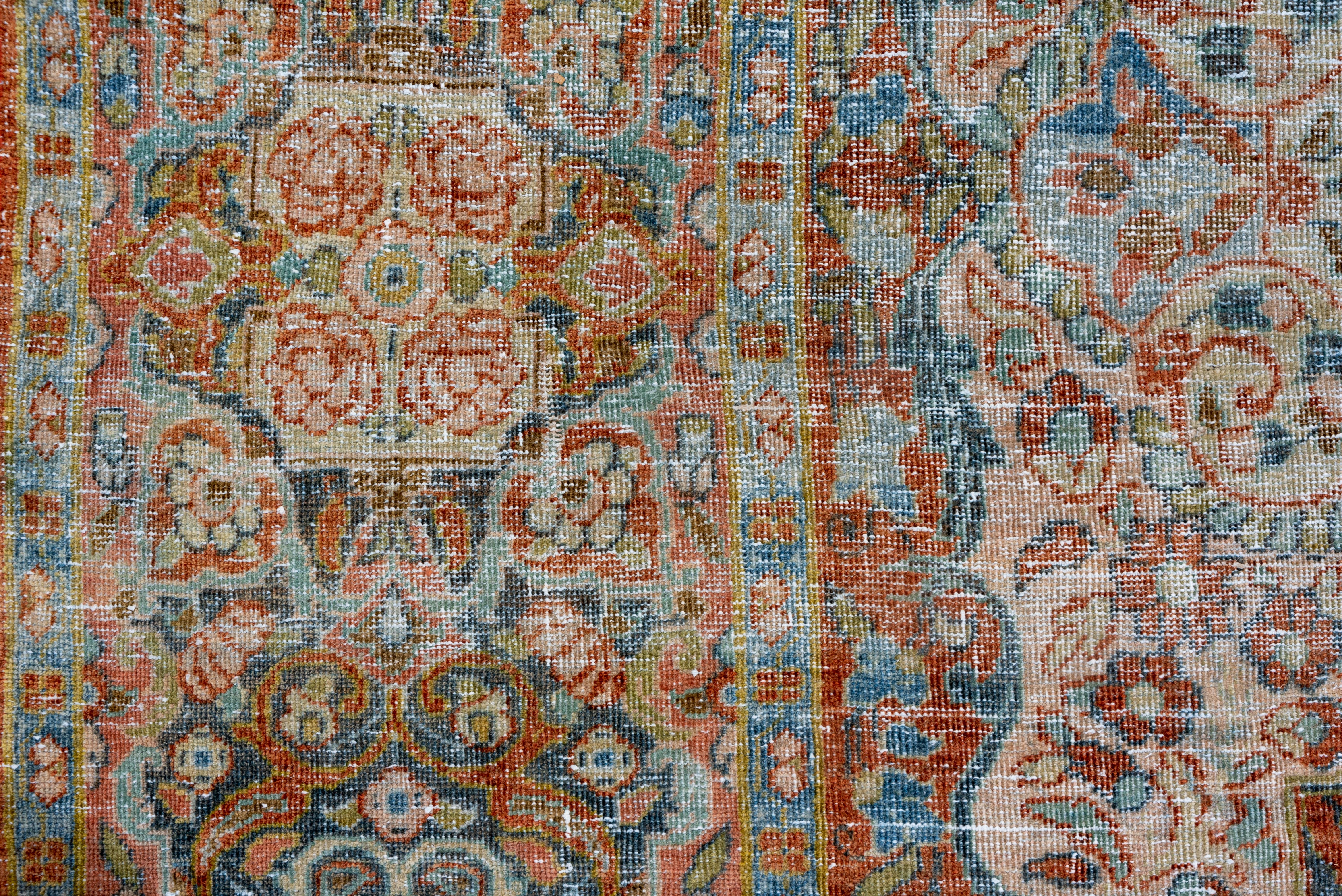 Colorful Distressed Mahal Carpet In Good Condition For Sale In New York, NY